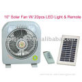 Solar rechargeable table fans with 10 inch blade